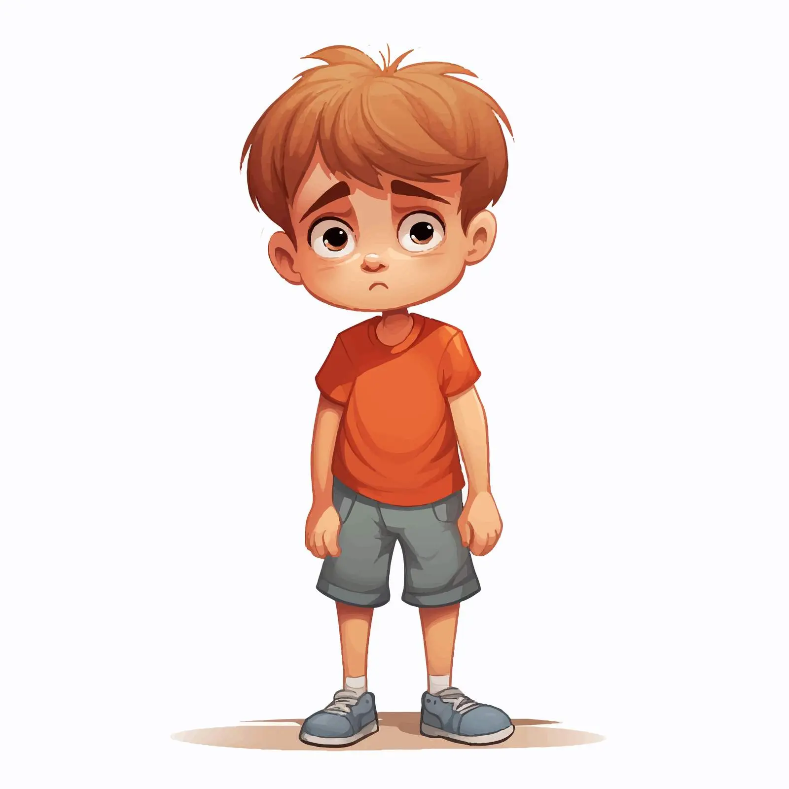 Sad Boy Cartoon Vector Illustration – free emotive illustration image from Dotvec