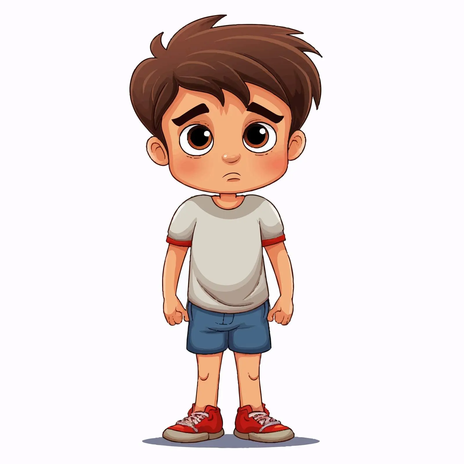 Sad Cartoon Boy Vector Illustration — free download from Dotvec