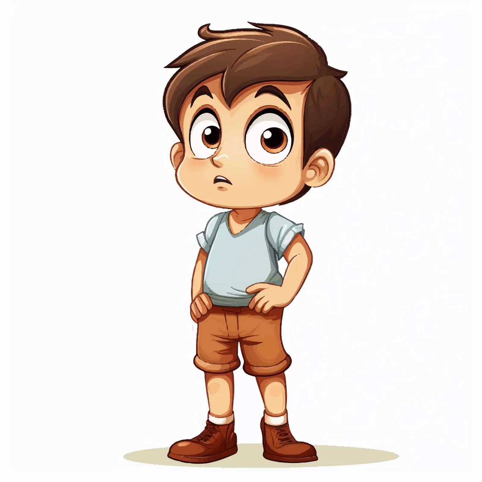 Worried Boy Cartoon Vector Illustration — free download from Dotvec