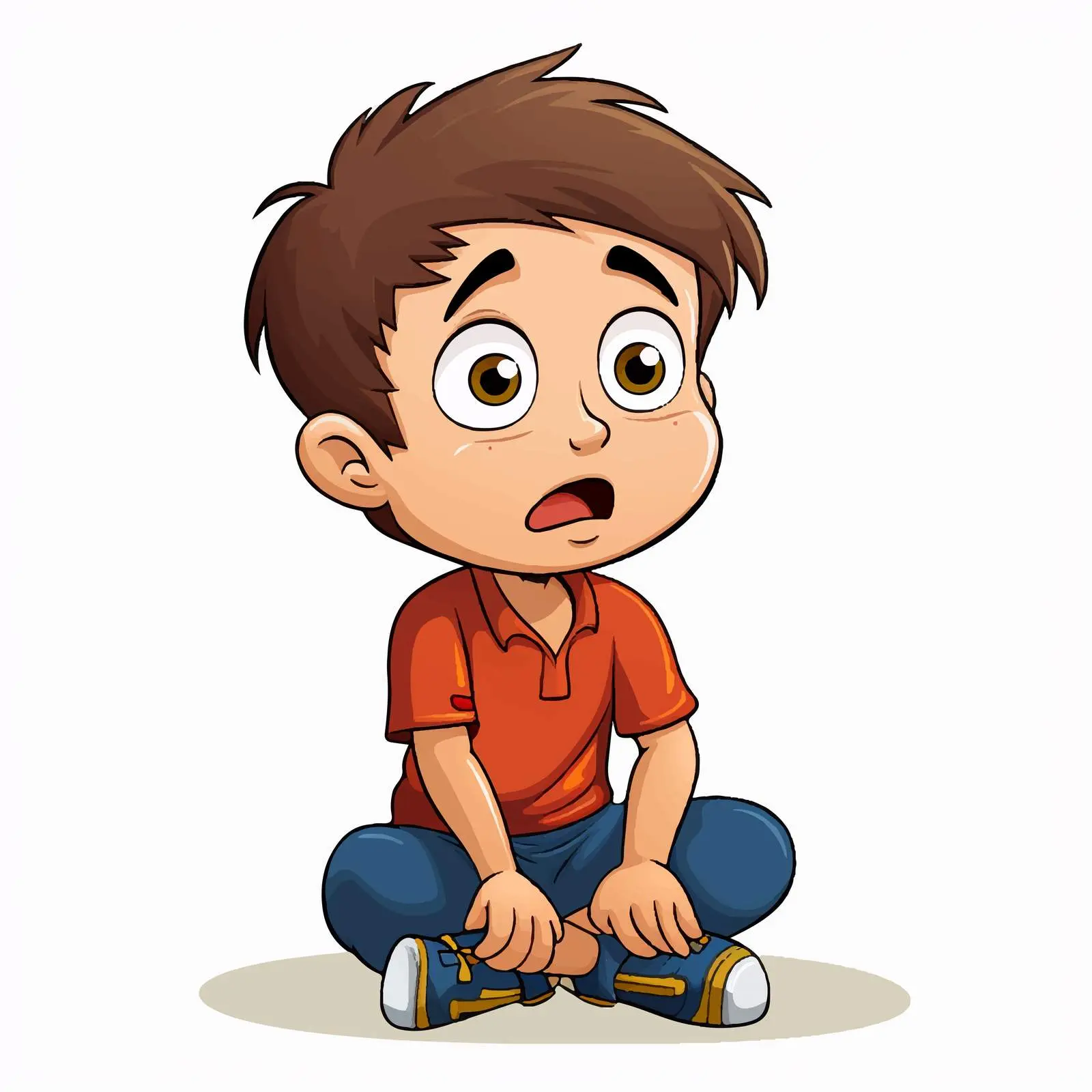 Worried Boy Vector Cartoon Illustration — free download from Dotvec