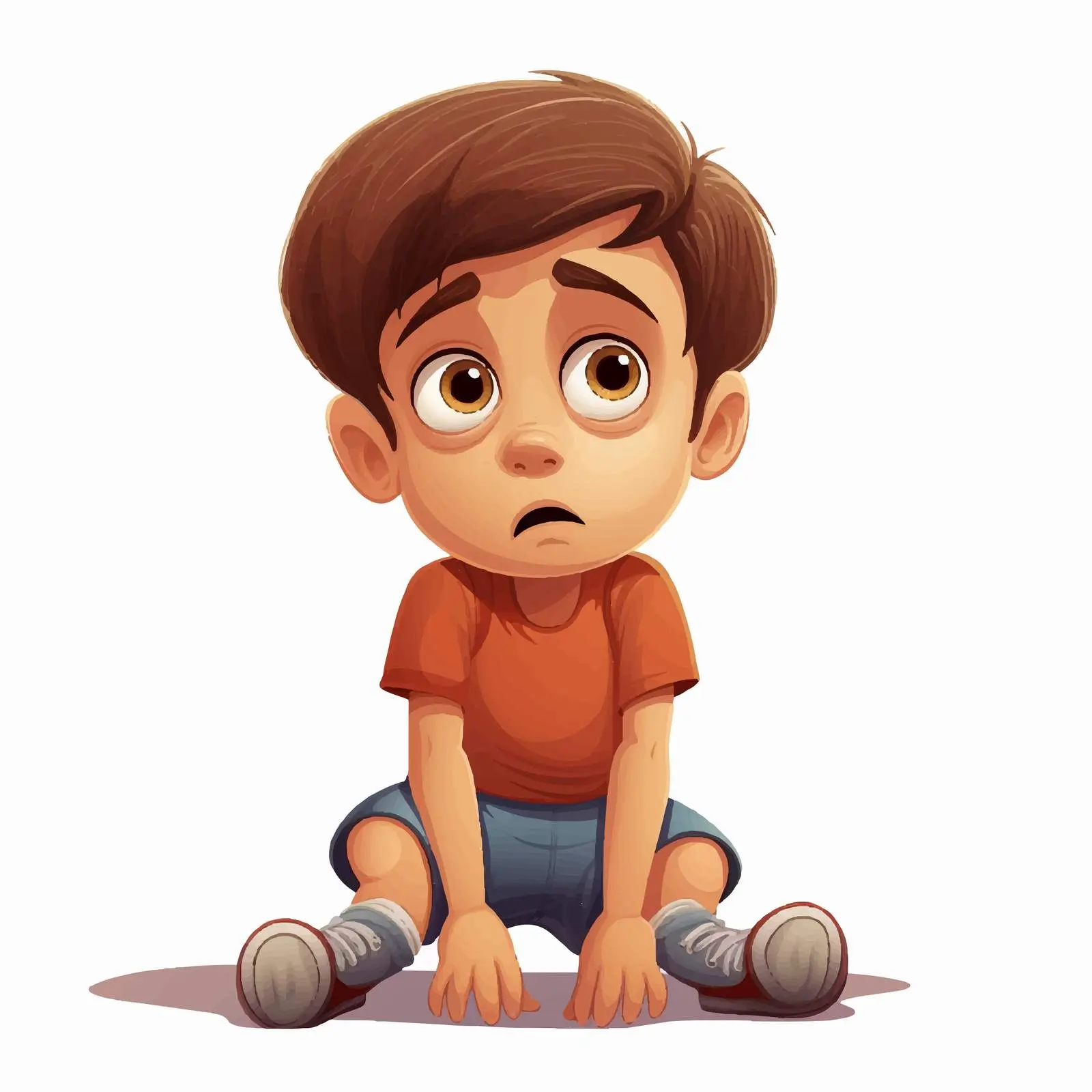 Worried Boy Cartoon Vector Illustration – free boy illustration image from Dotvec