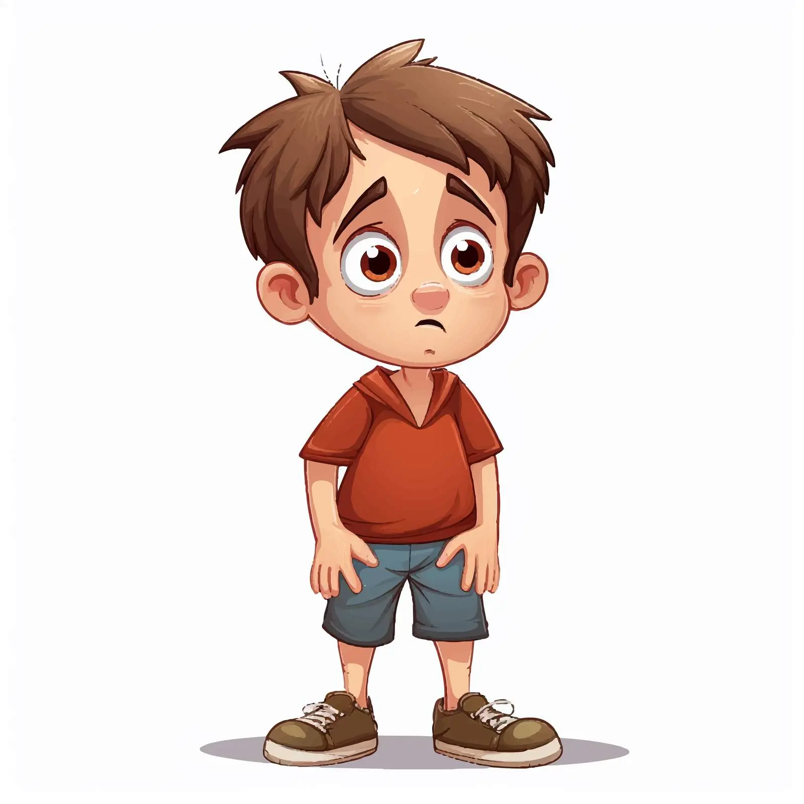 Worried Boy Cartoon Vector Illustration – free boy illustration image from Dotvec