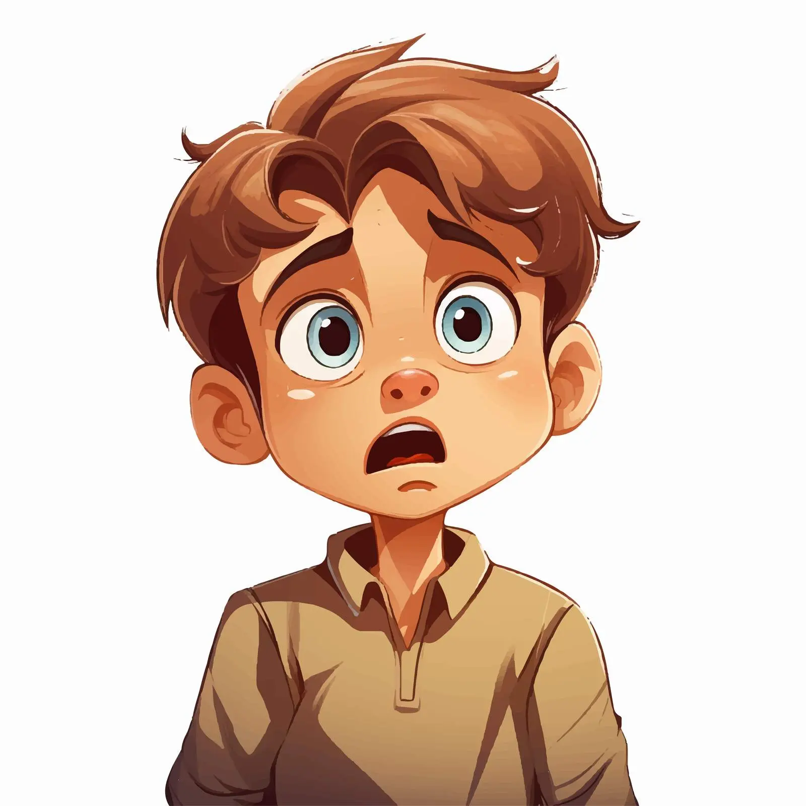 Worried Boy Cartoon Vector Illustration — free download from Dotvec