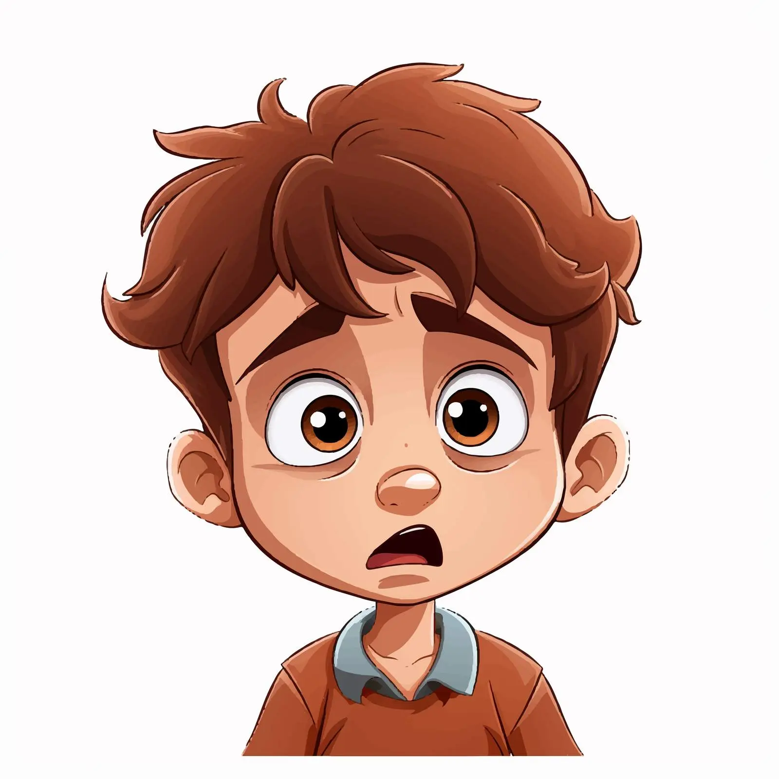 Worried Boy Cartoon Vector Illustration — free download from Dotvec