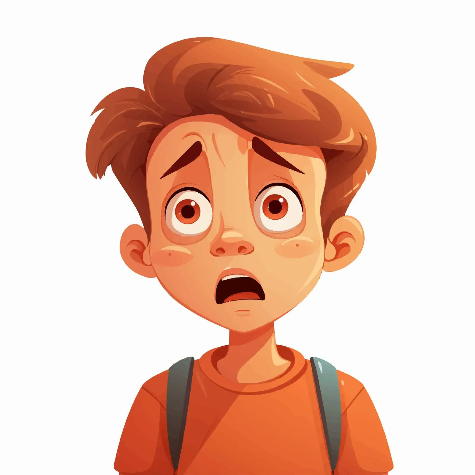 Worried Boy Cartoon Vector Illustration – free nervousness image from Dotvec