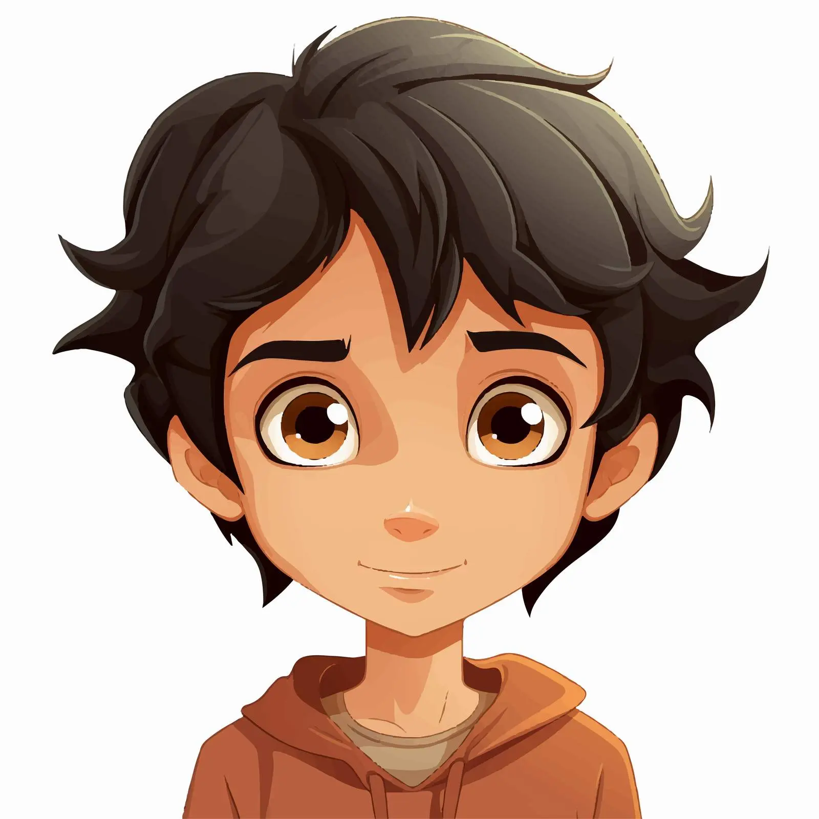 Vector Illustration of a Boy with Black Hair — free download from Dotvec