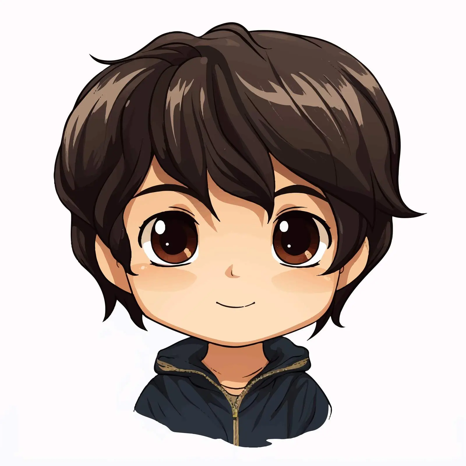 Boy with Black Hair and Brown Eyes Vector — free download from Dotvec