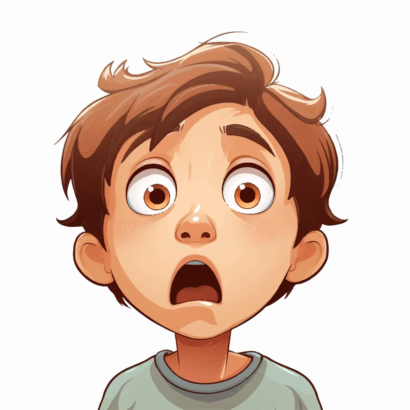 Surprised Expression Boy Face Vector Art — free download from Dotvec