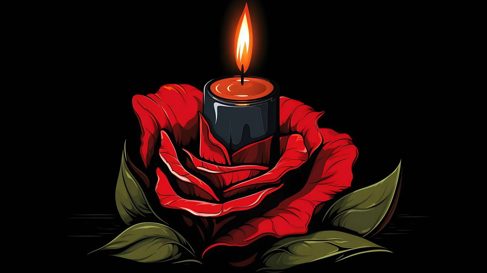 Elegant Candle and Rose Display — free download from Dotvec
