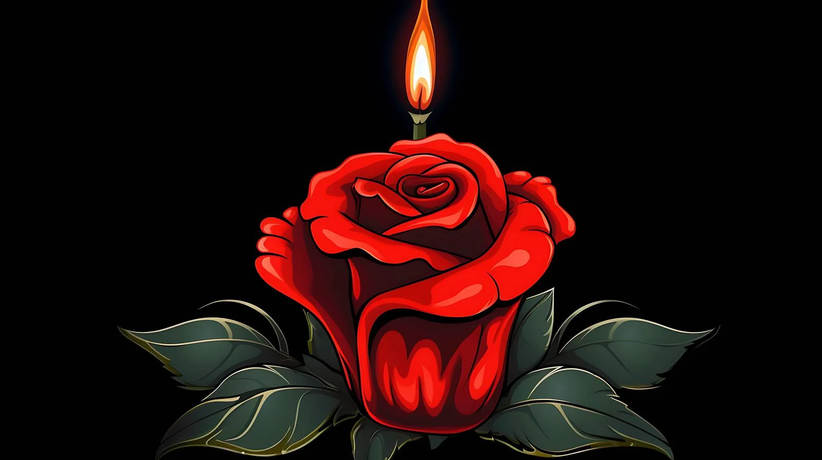 Elegant Candle and Rose Still Life — free download from Dotvec