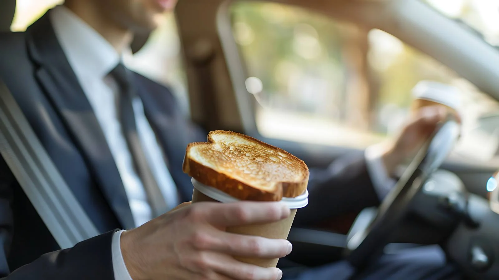 Professional Businessman Eating Whole Wheat Toast — free download from Dotvec