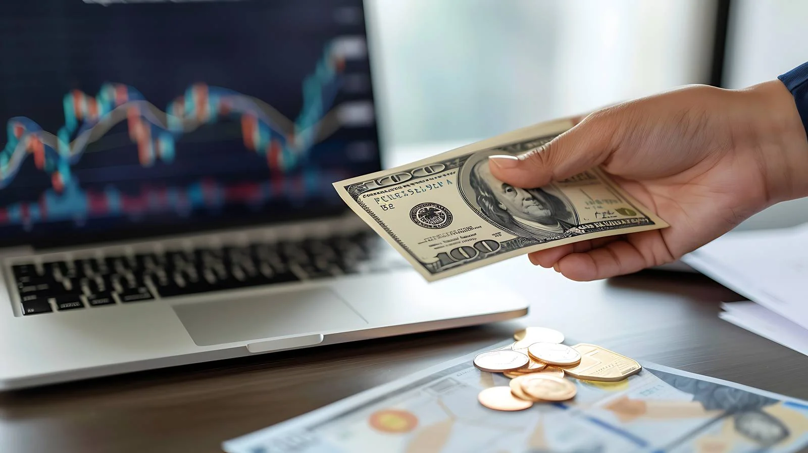 Businessperson Giving Cheque and Dollar Bill — free download from Dotvec