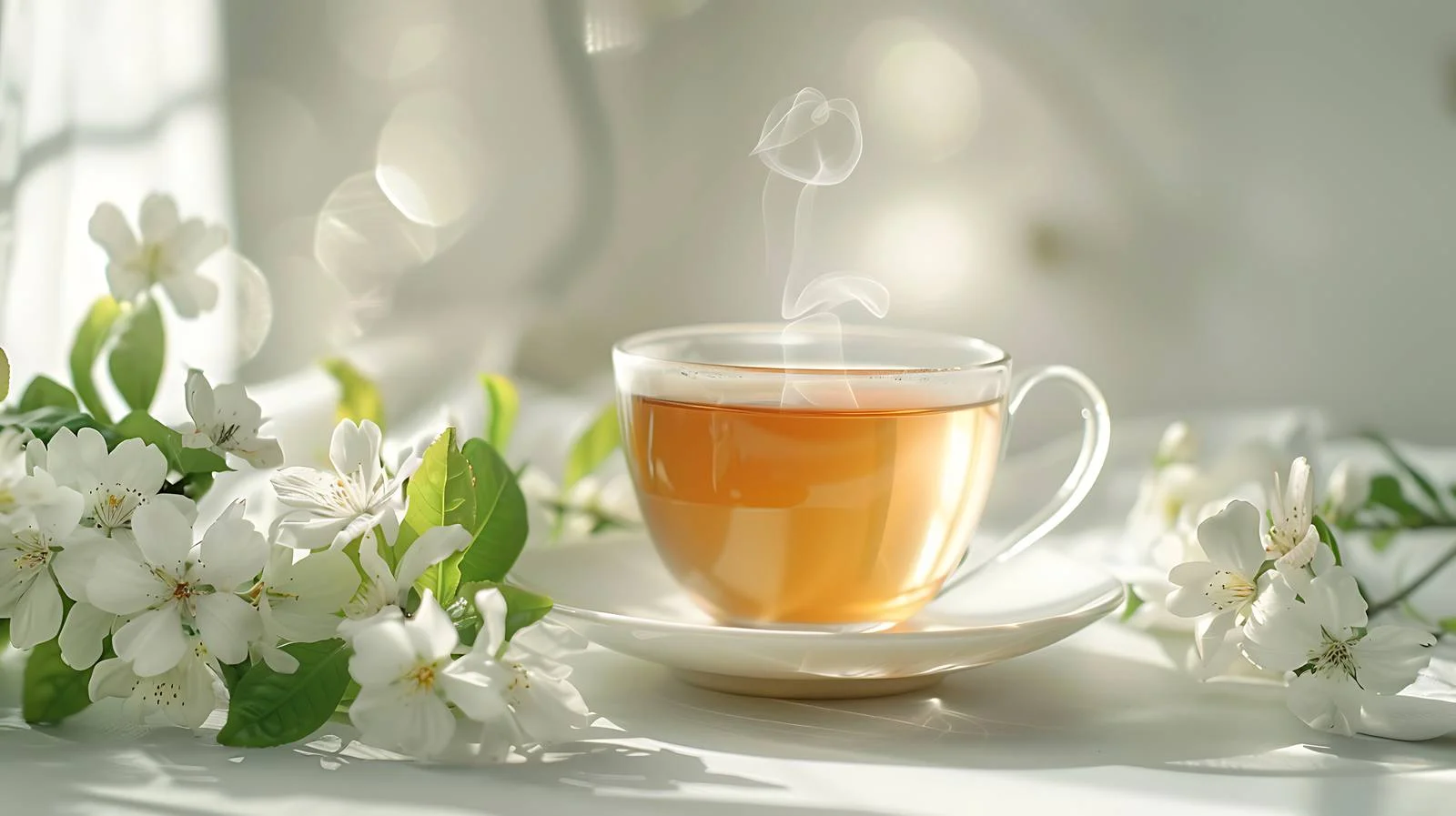 Tranquil Scene with Jasmine Tea Steam — free download from Dotvec