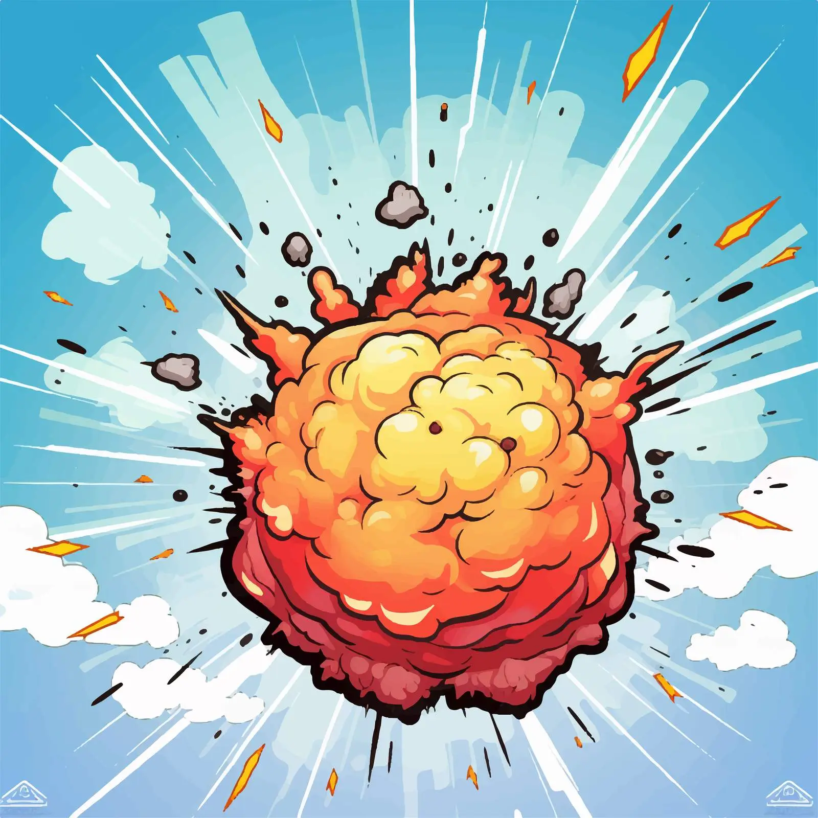Cartoon Bomb with Explosive Background Vector – free detonation image from Dotvec