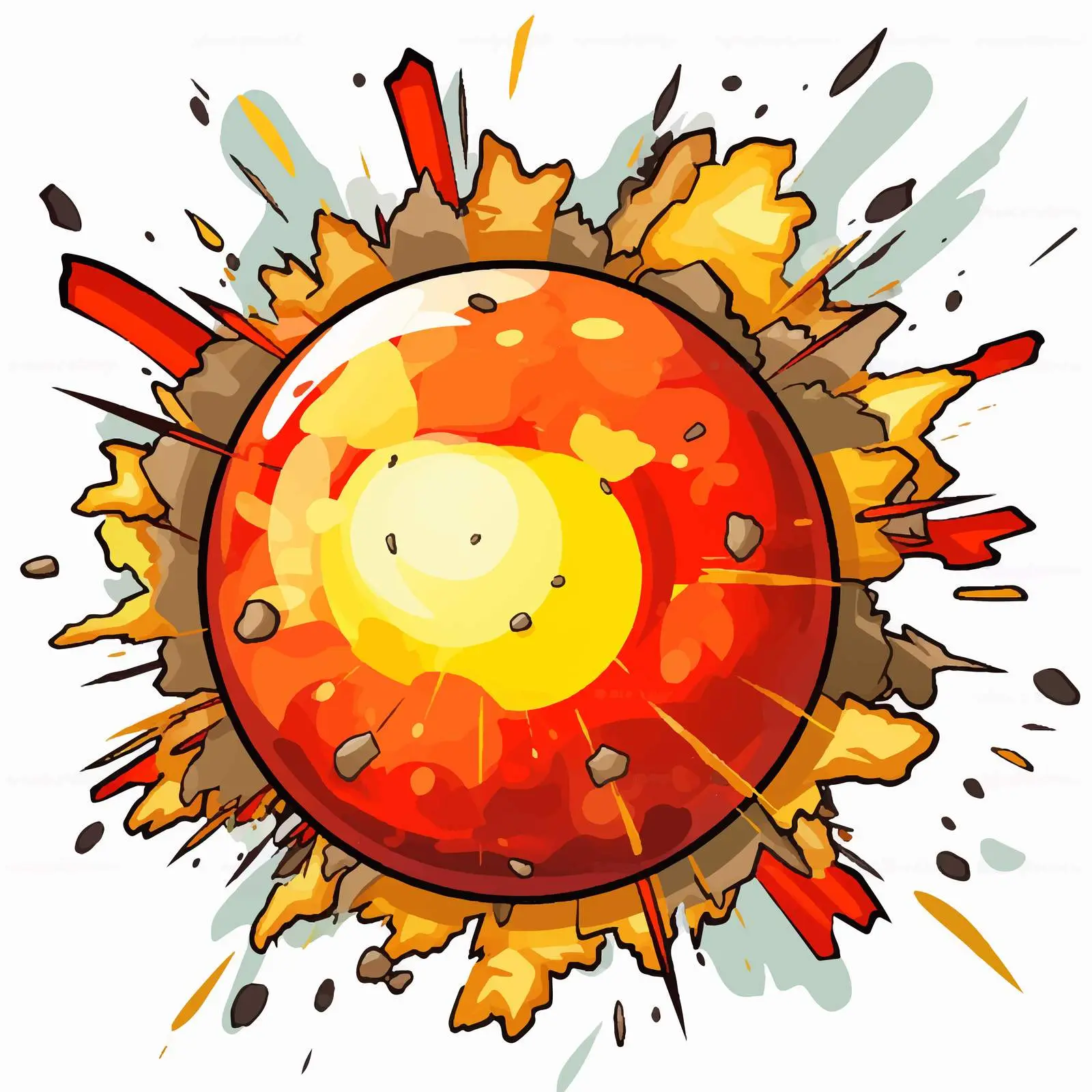 Cartoon Bomb with Explosive Background Vector Art — free download from Dotvec