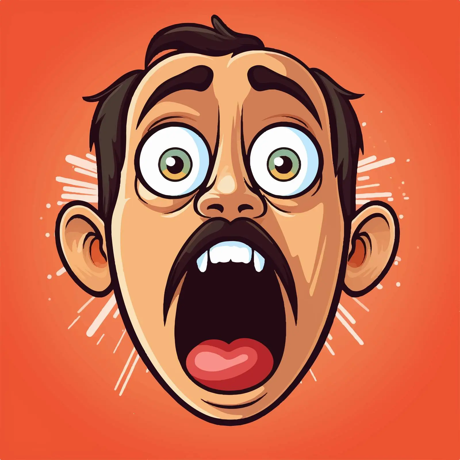 Surprised Cartoon Face Vector Illustration — free download from Dotvec