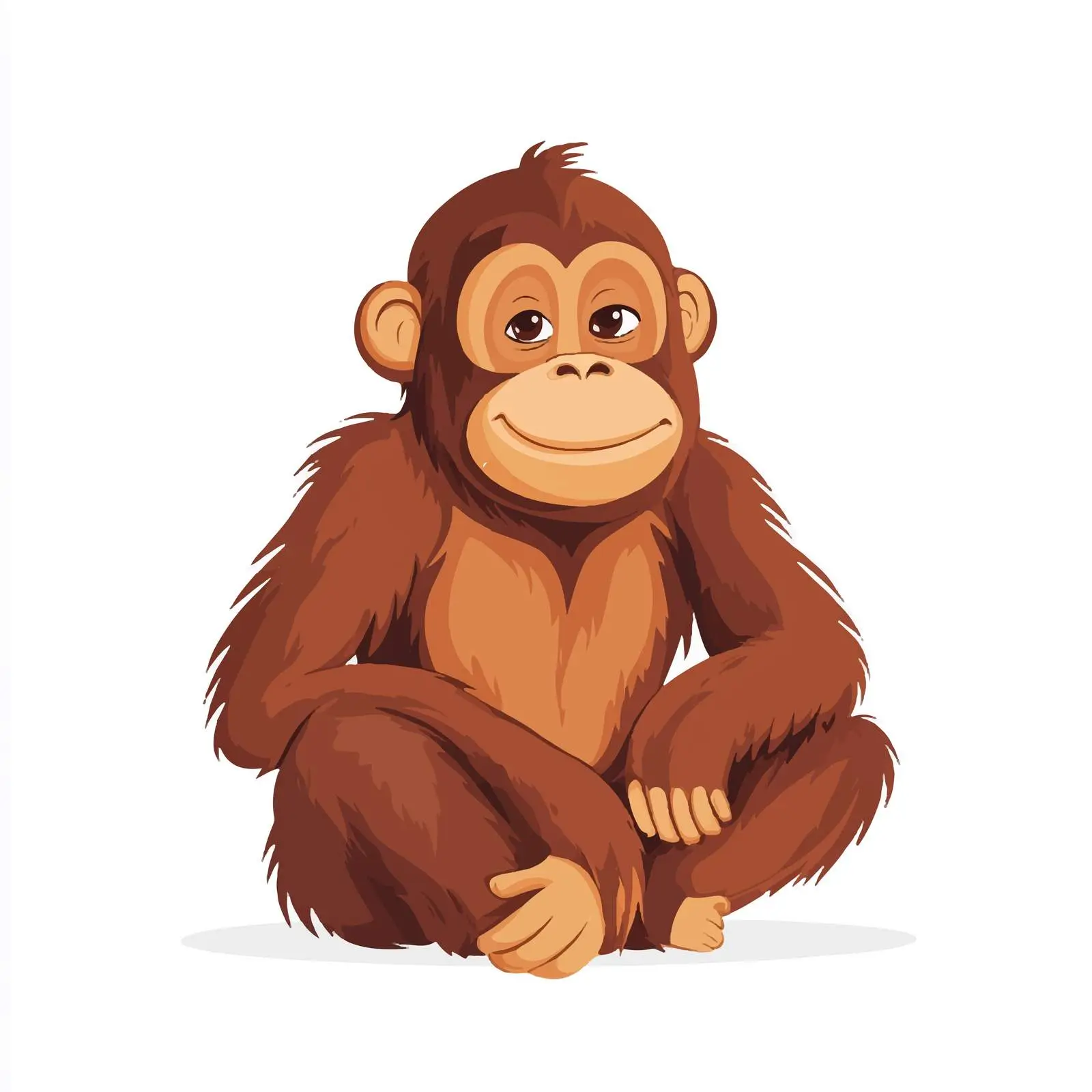 Cartoon Orangutan Illustration on White Background — free download from Dotvec