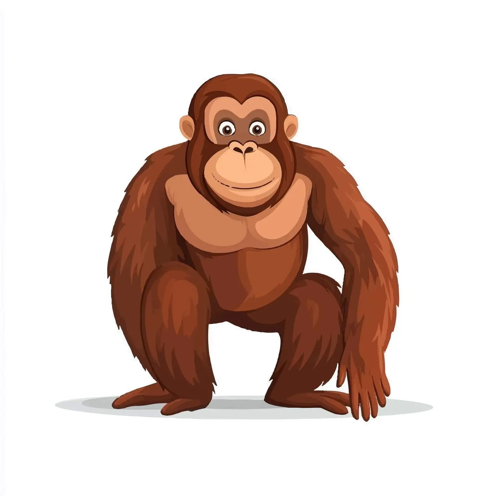 Cartoon Orangutan Illustration on White Background — free download from Dotvec
