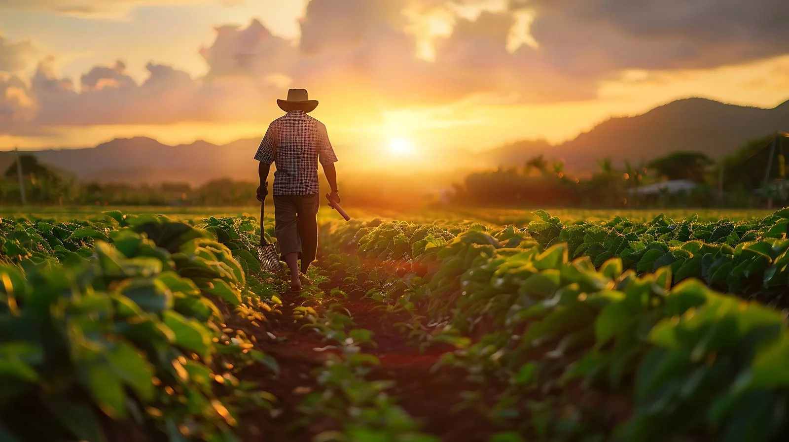 Cassava Farmer with Hoe — free download from Dotvec