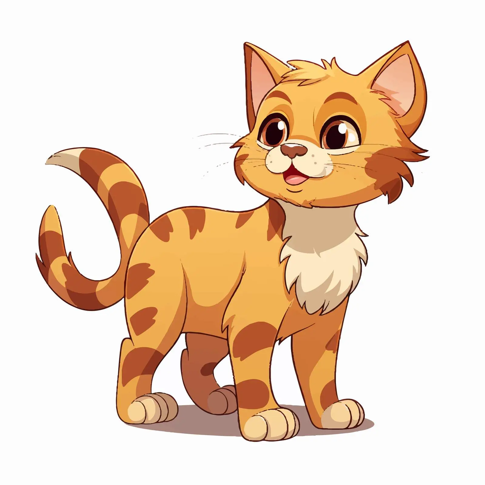 Cat Walking Illustration on White Background — free download from Dotvec