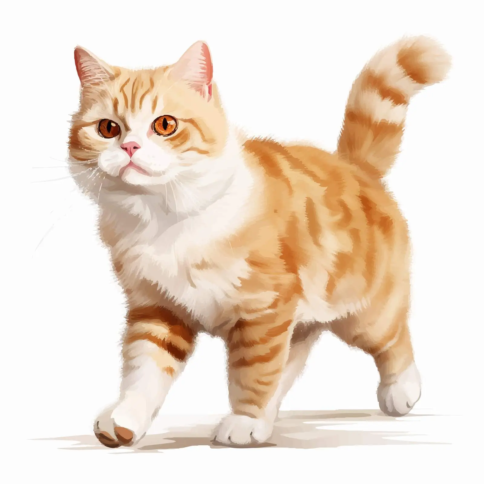 Cat Walking Illustration on White Background — free download from Dotvec
