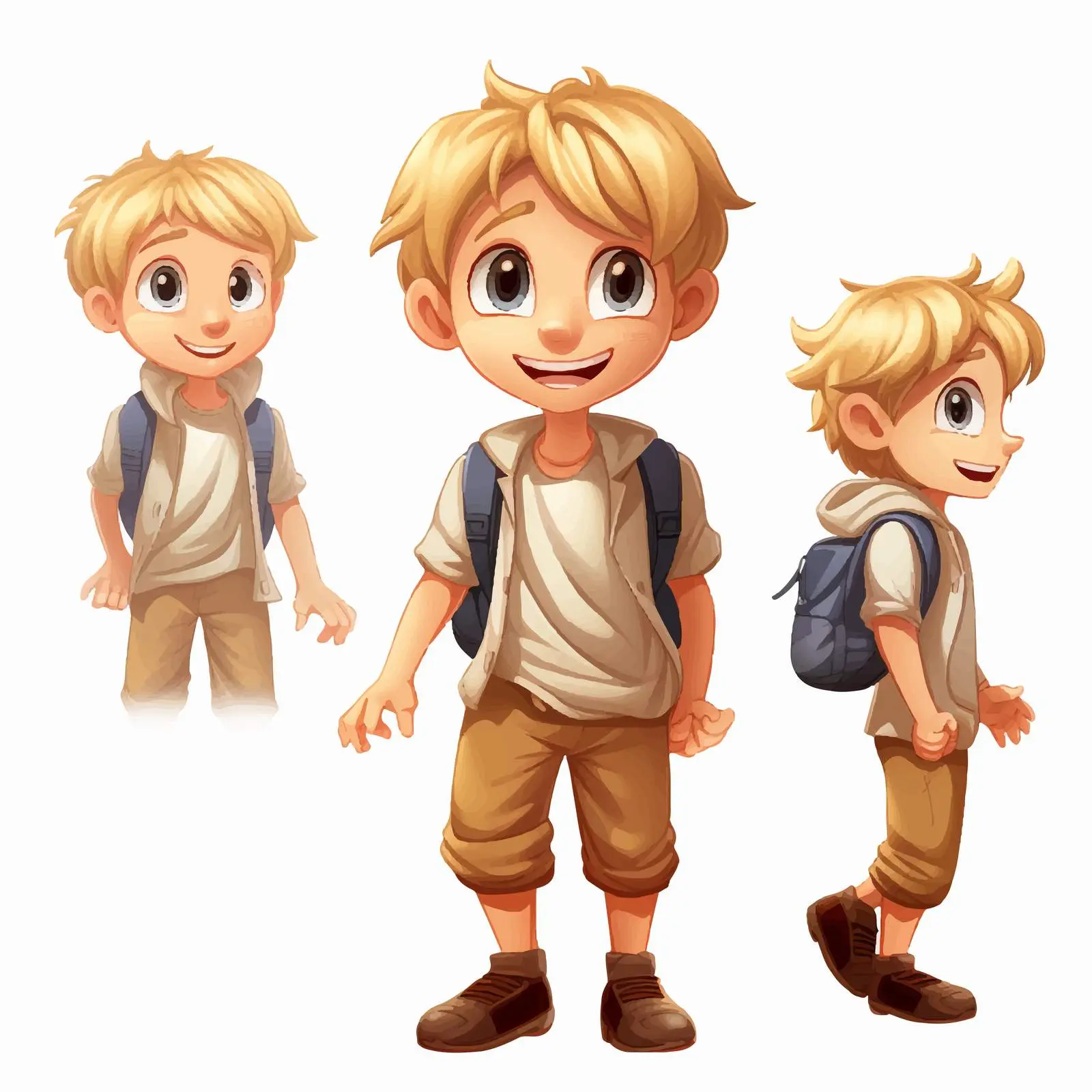 Charming Cartoon Blond Boy Student Vector — free download from Dotvec