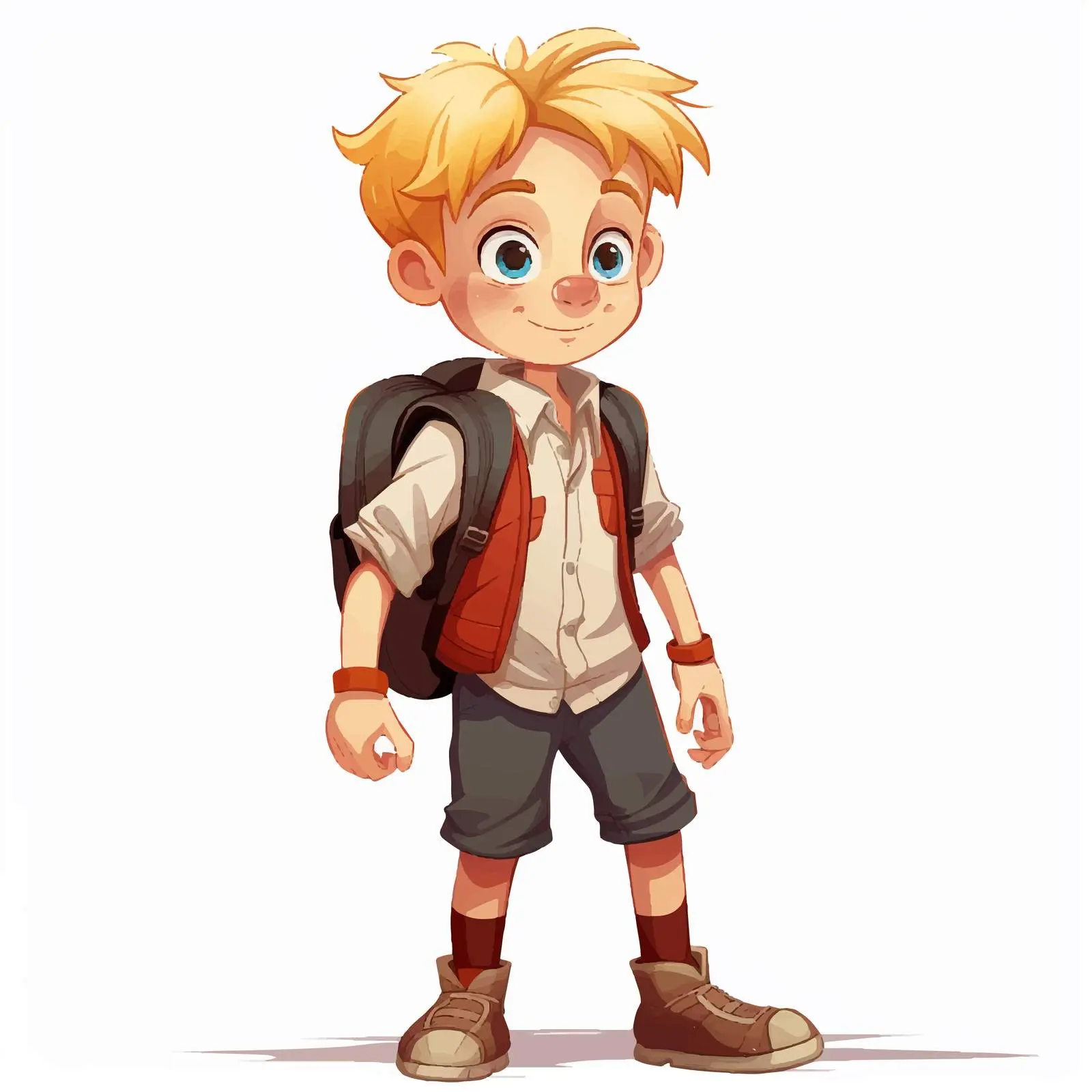 Charming Cartoon Blond Boy Student Vector — free download from Dotvec