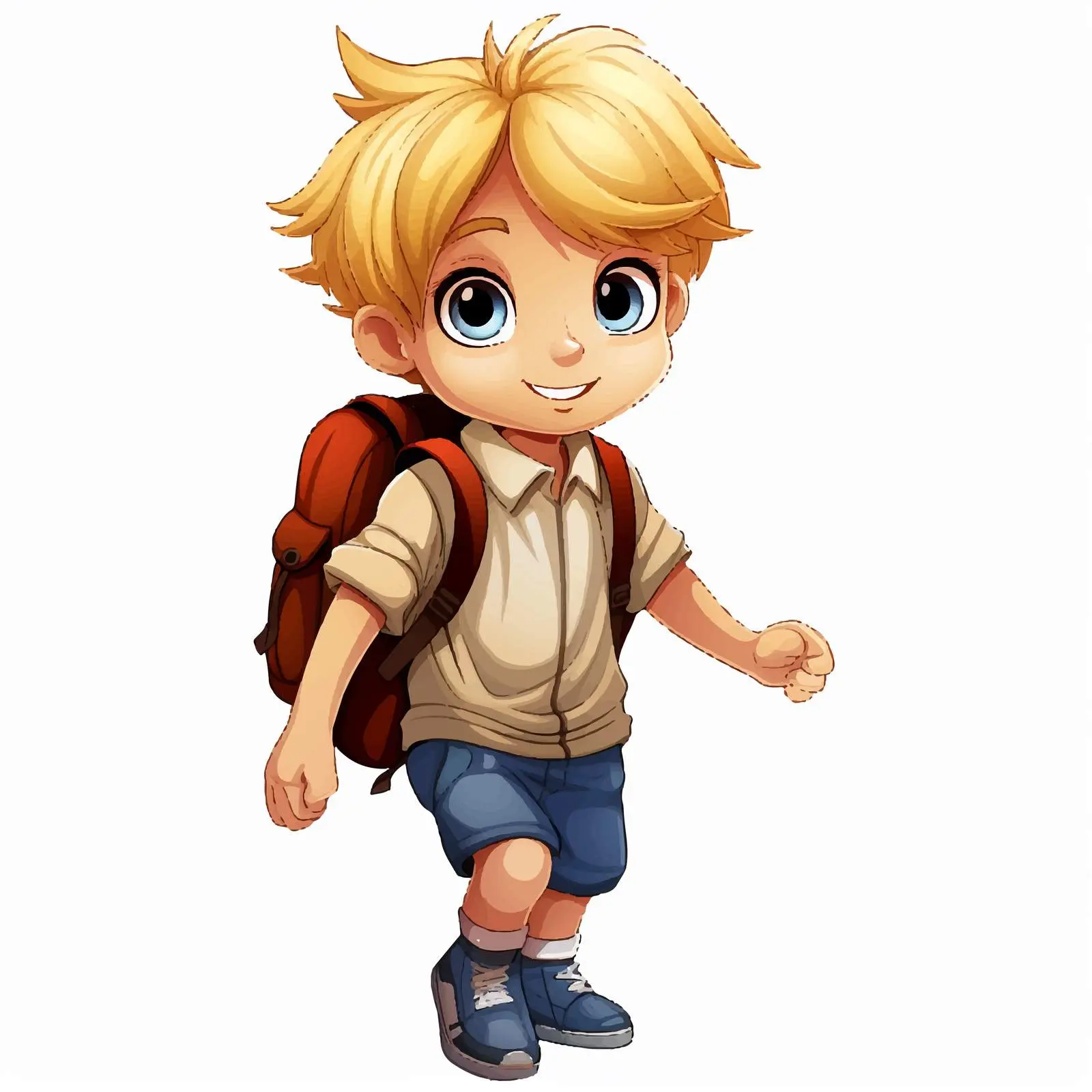 Charming Cartoon Character of a Blond Boy Student — free download from Dotvec