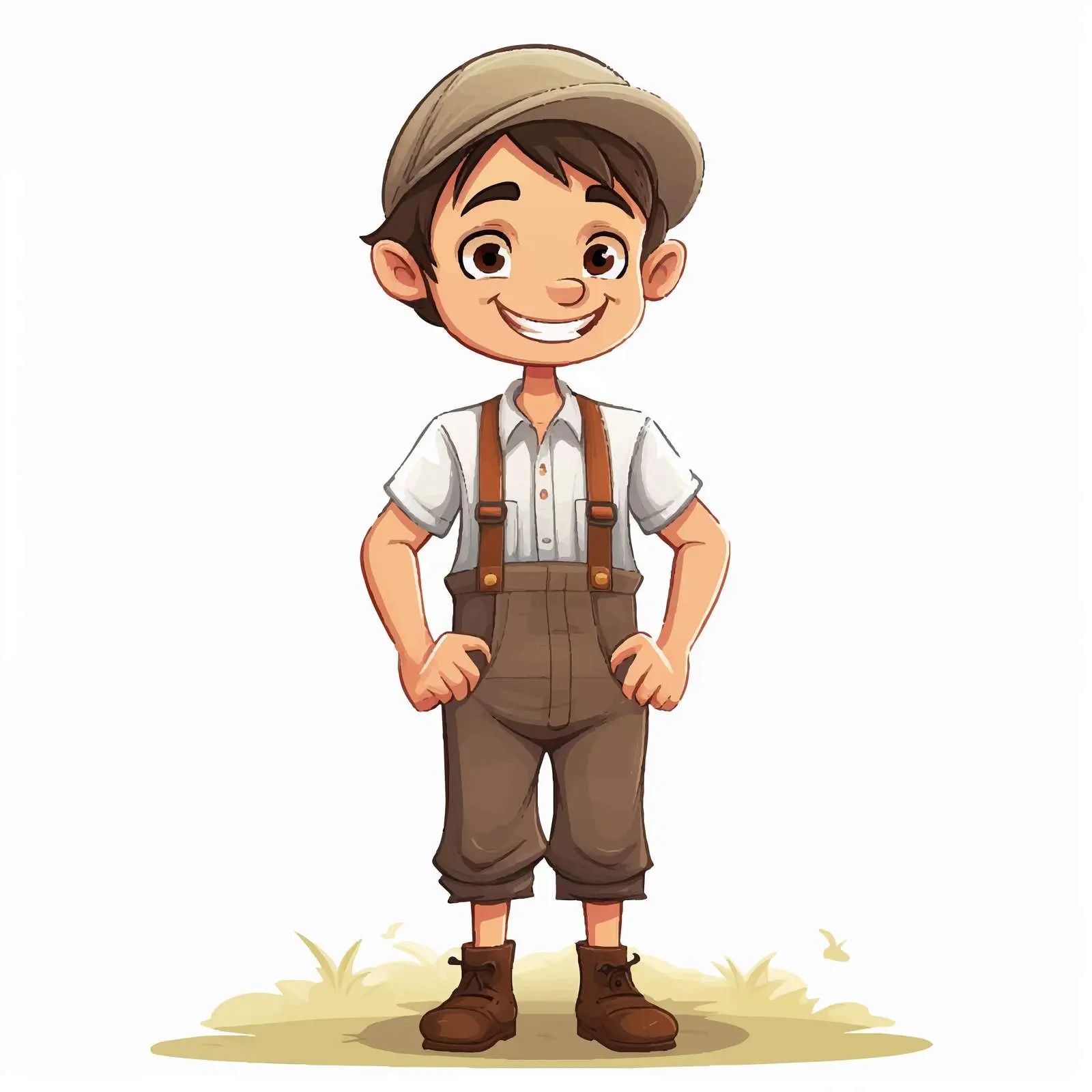 Charming Cartoon Handsome Farmer Boy Vector — free download from Dotvec