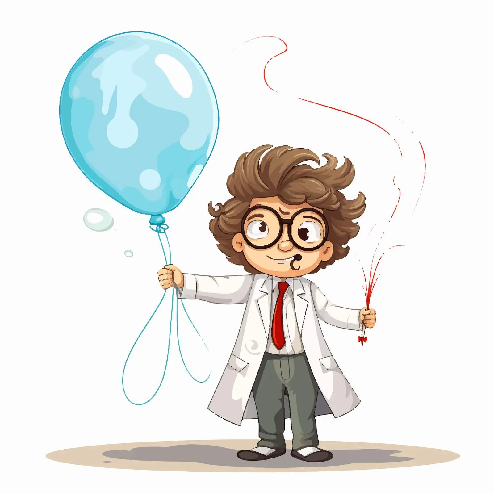 Charming Cartoon Scientist Exploring Static Electricity — free download from Dotvec