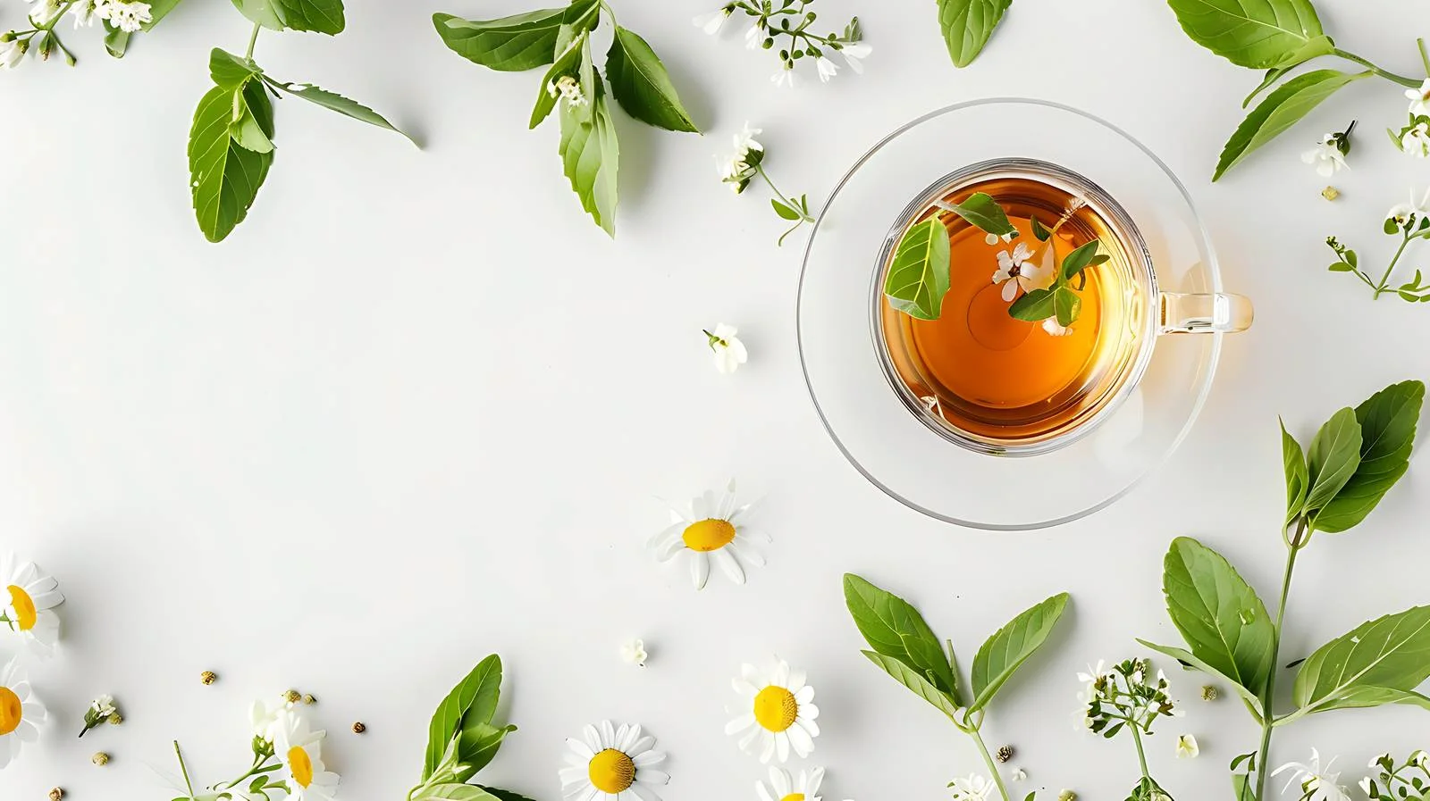 Savoring herbal tea in lush greenery — free download from Dotvec