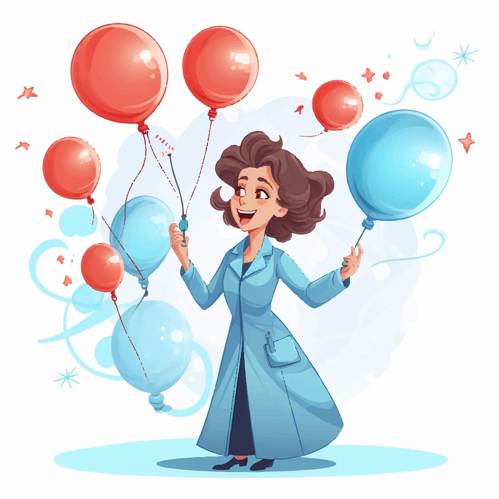 Charming Scientist in Gown Exploring Static Electricity — free download from Dotvec