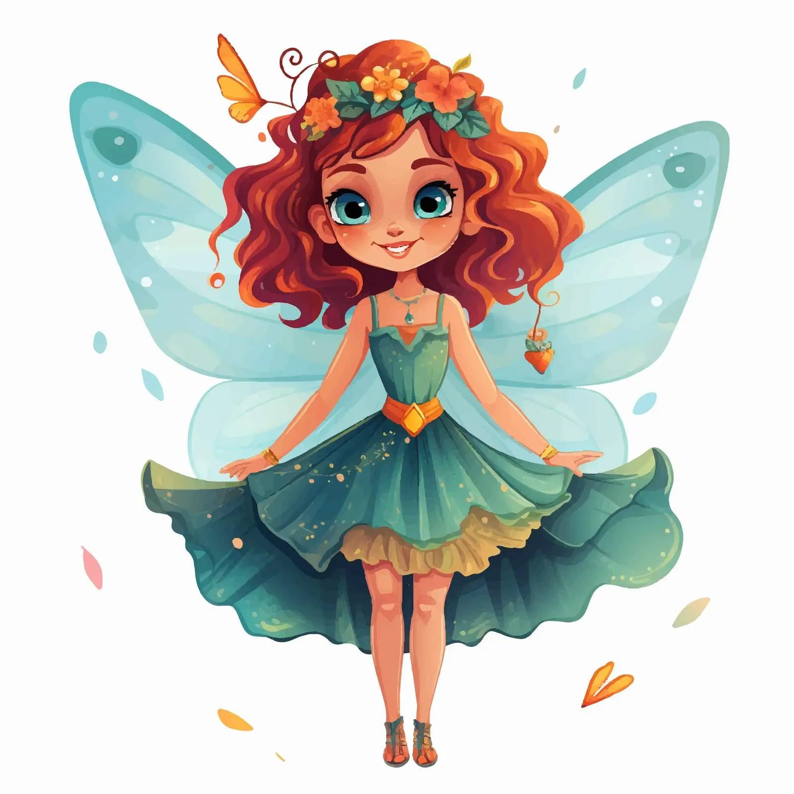 Charming Girl with Butterfly Wings in Magic Outfit — free download from Dotvec