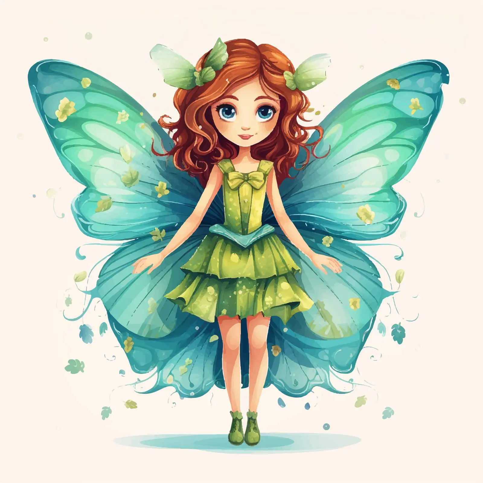 Whimsical Girl with Butterfly Wings Vector Art — free download from Dotvec