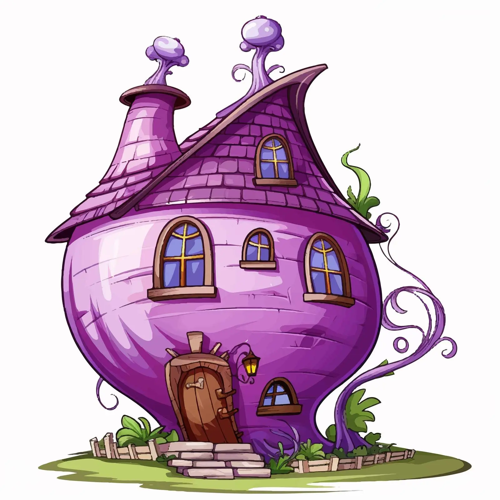 Charming Purple Onion Shaped House Vector — free download from Dotvec