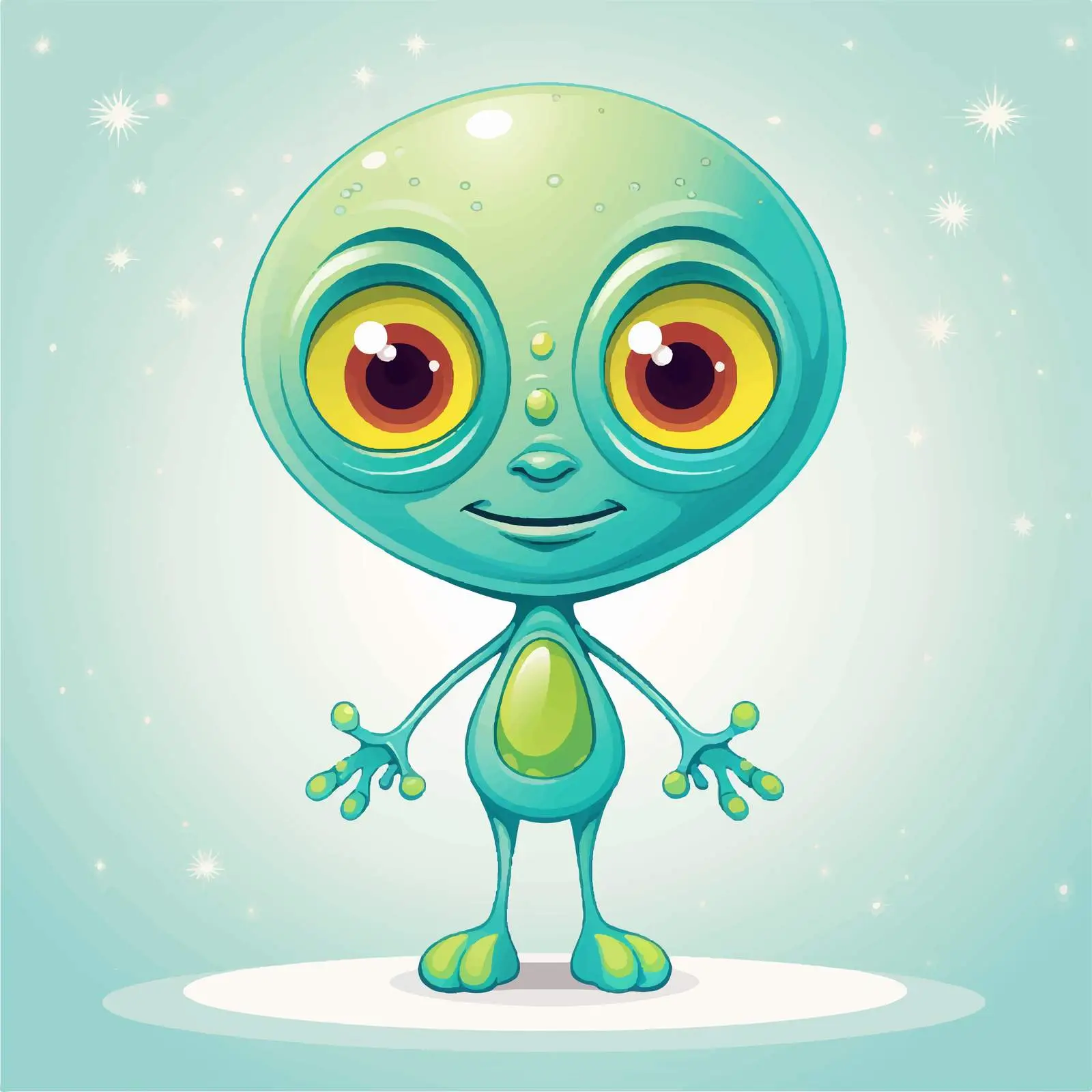 Charming Vector Illustration of Lovable Extraterrestrial — free download from Dotvec