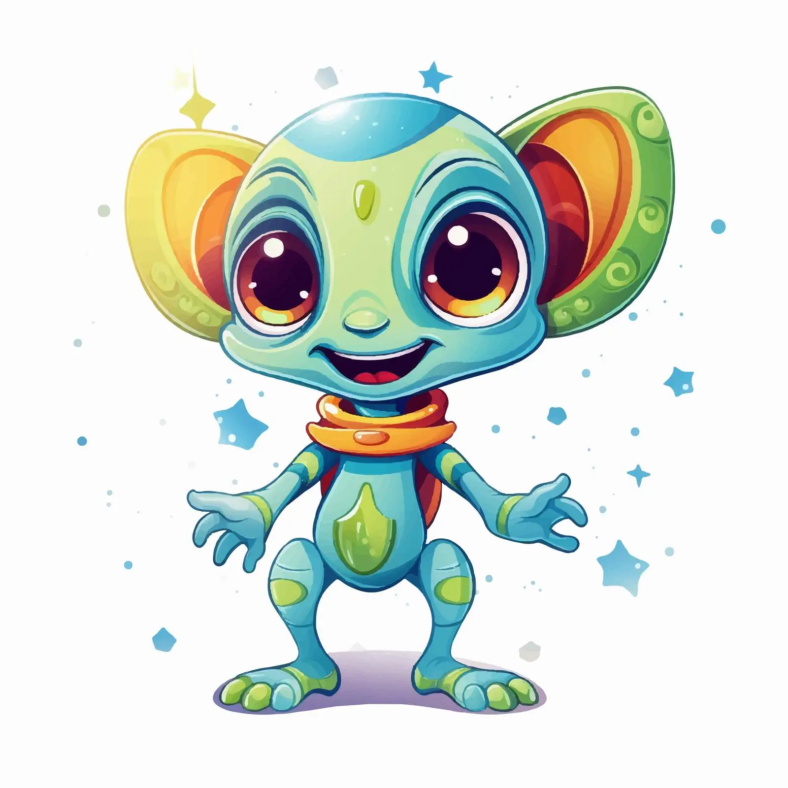 Lovable Extraterrestrial Vector Illustration — free download from Dotvec