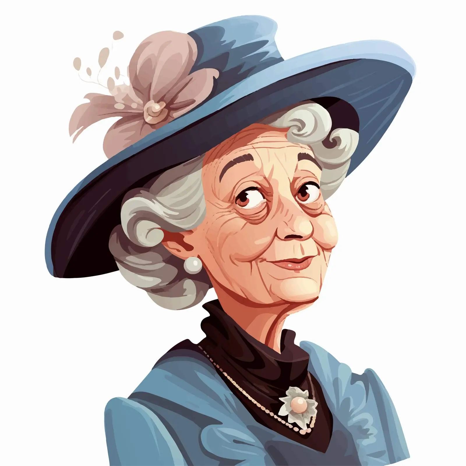 Elegant Elderly European Vector Illustration — free download from Dotvec