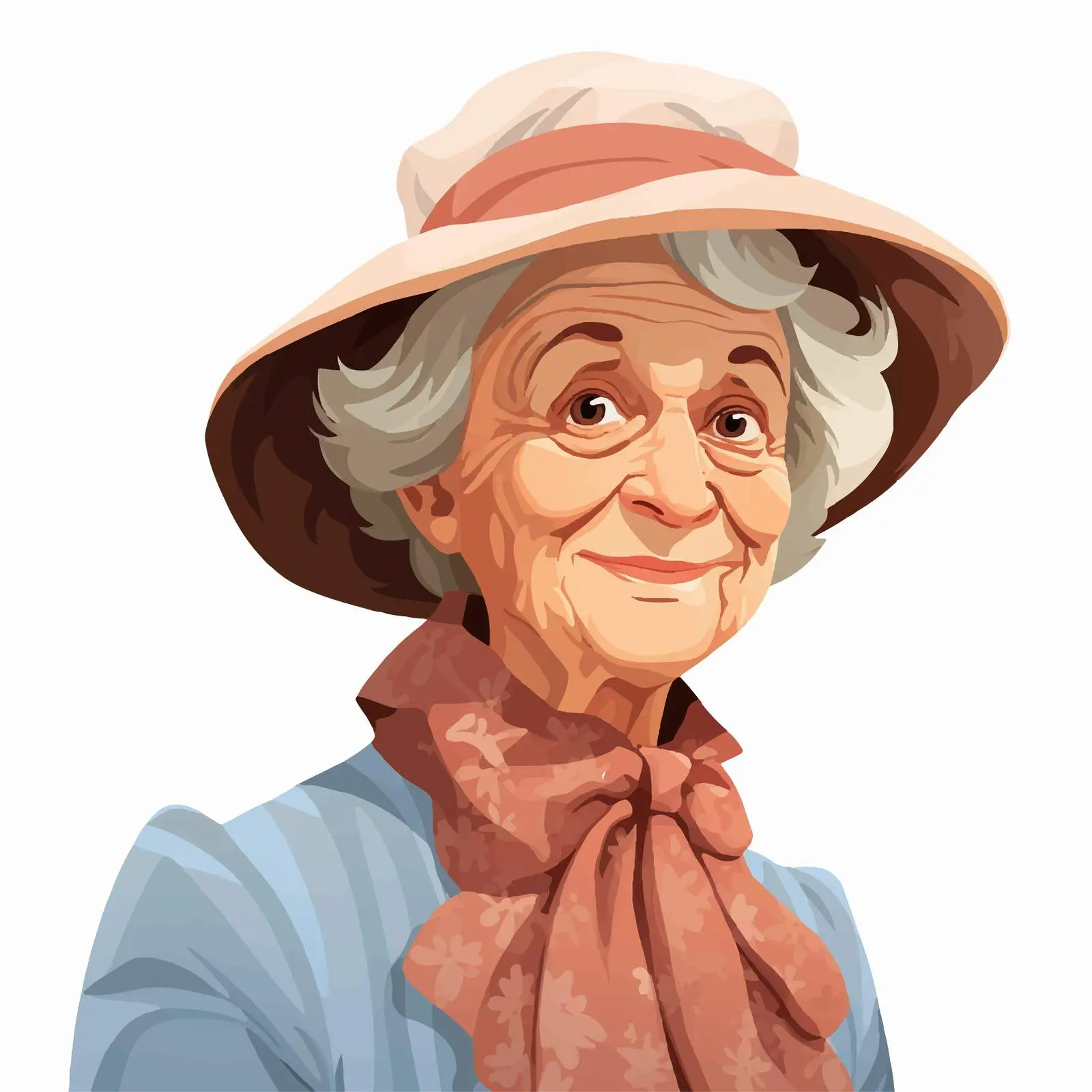 Elegant Elderly European Vector Illustration — free download from Dotvec