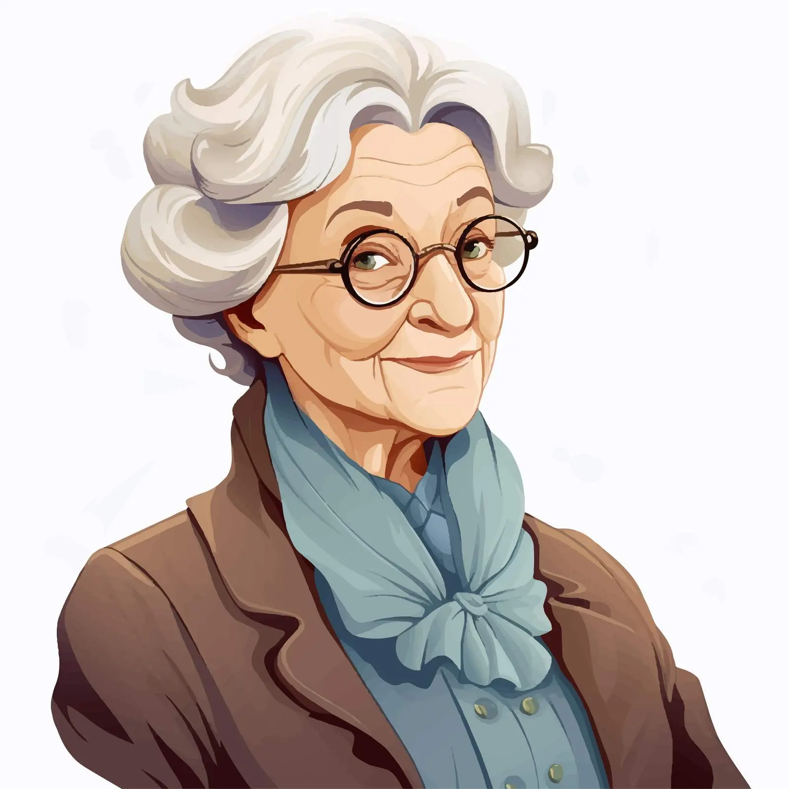 Elegant Elderly European Vector Illustration – free elderly woman image from Dotvec