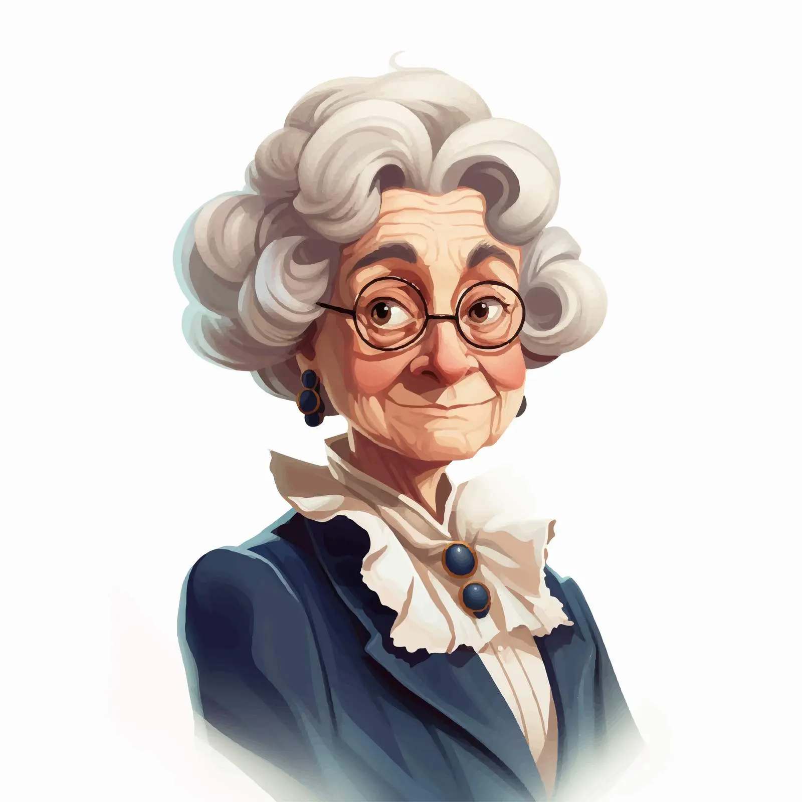 Elegant Elderly European Vector Illustration — free download from Dotvec