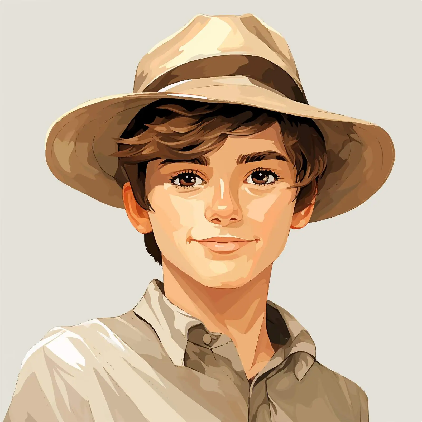 Charming Cartoon Boy Wearing a Hat — free download from Dotvec