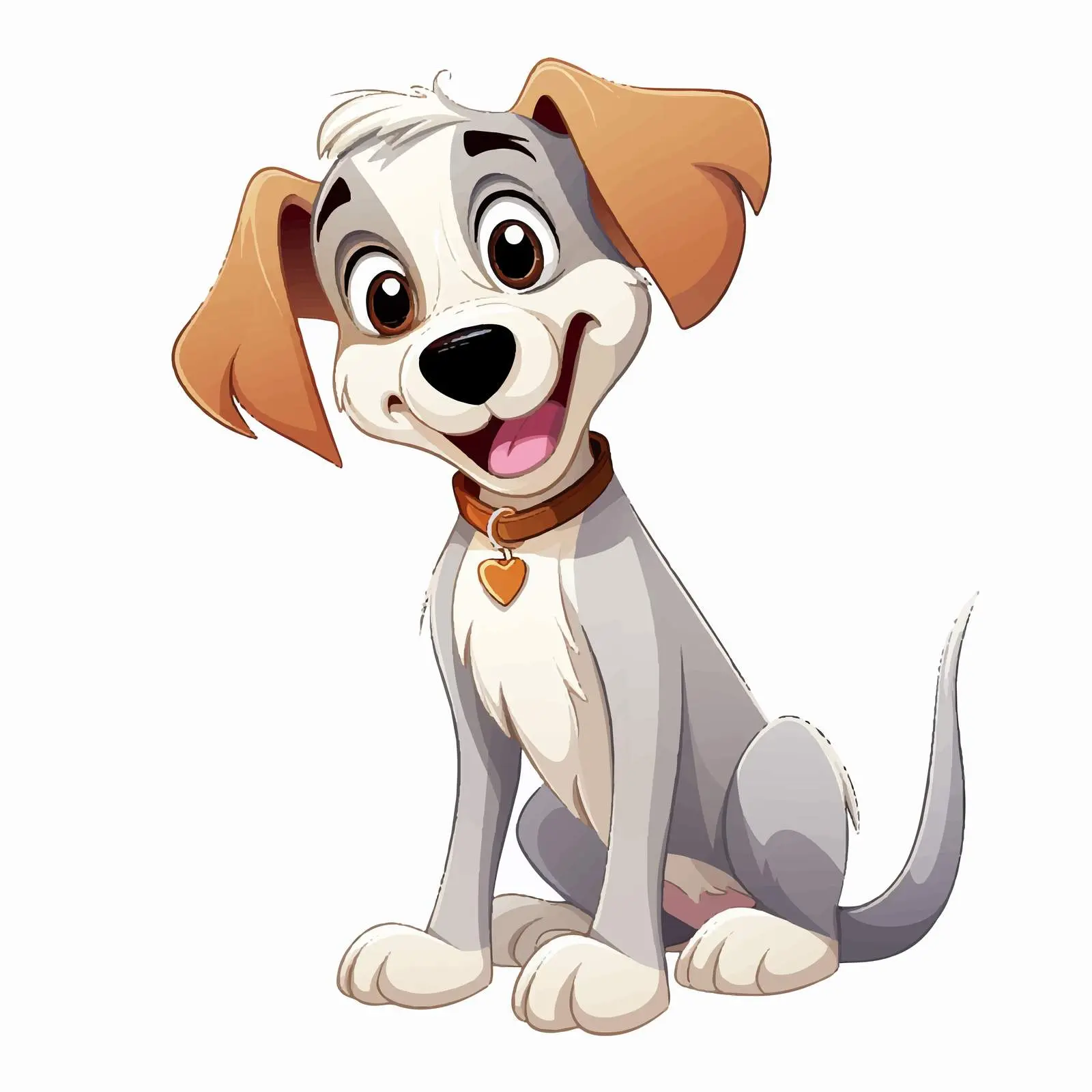 Cheerful Cartoon Dog Standing with Wagging Tail — free download from Dotvec