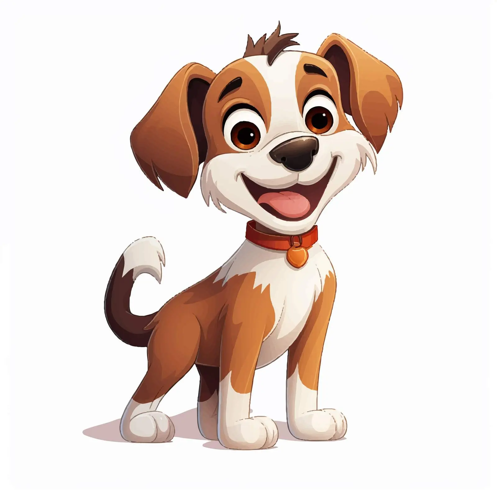 Cheerful Cartoon Dog with Wagging Tail — free download from Dotvec