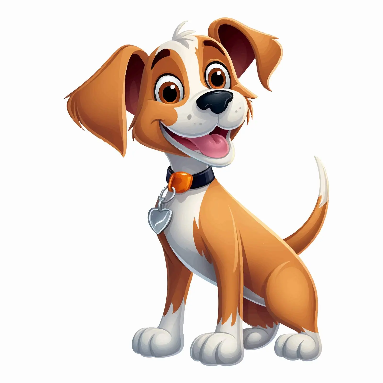 Cheerful Cartoon Dog with Wagging Tail — free download from Dotvec