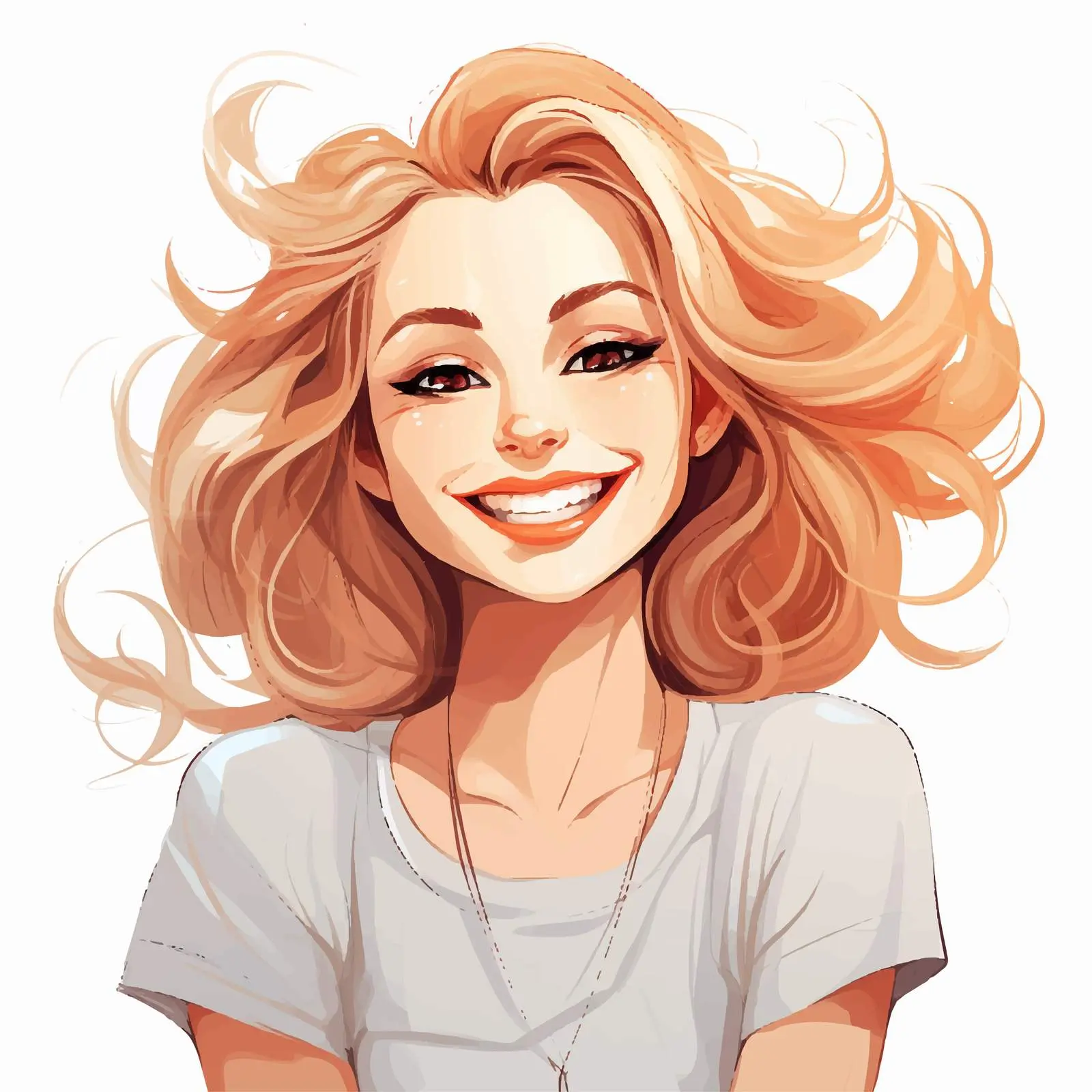Cheerful Blonde Girl Cartoon Vector Illustration — free download from Dotvec