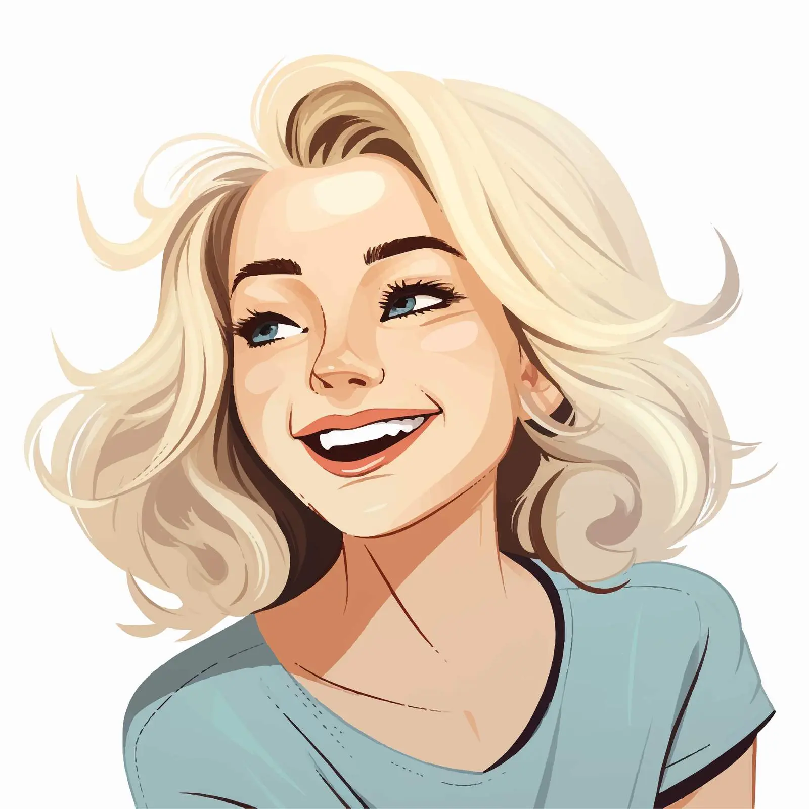 Cheerful Blonde Girl Cartoon Vector Illustration — free download from Dotvec