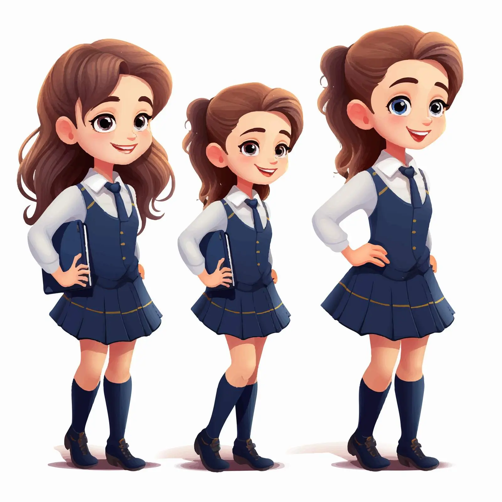 Cheerful Cartoon Girl Student Vector Illustration — free download from Dotvec