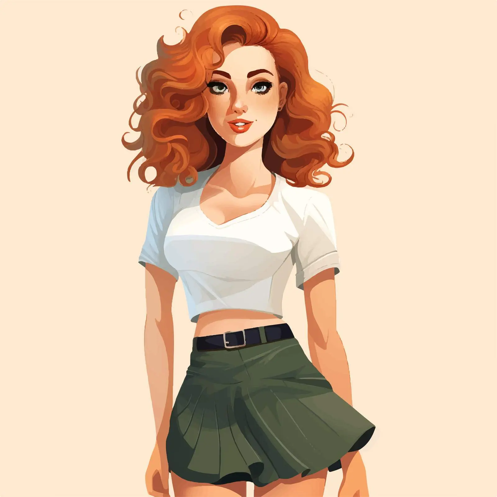 Cheerful Cartoon Character of Beautiful Woman — free download from Dotvec
