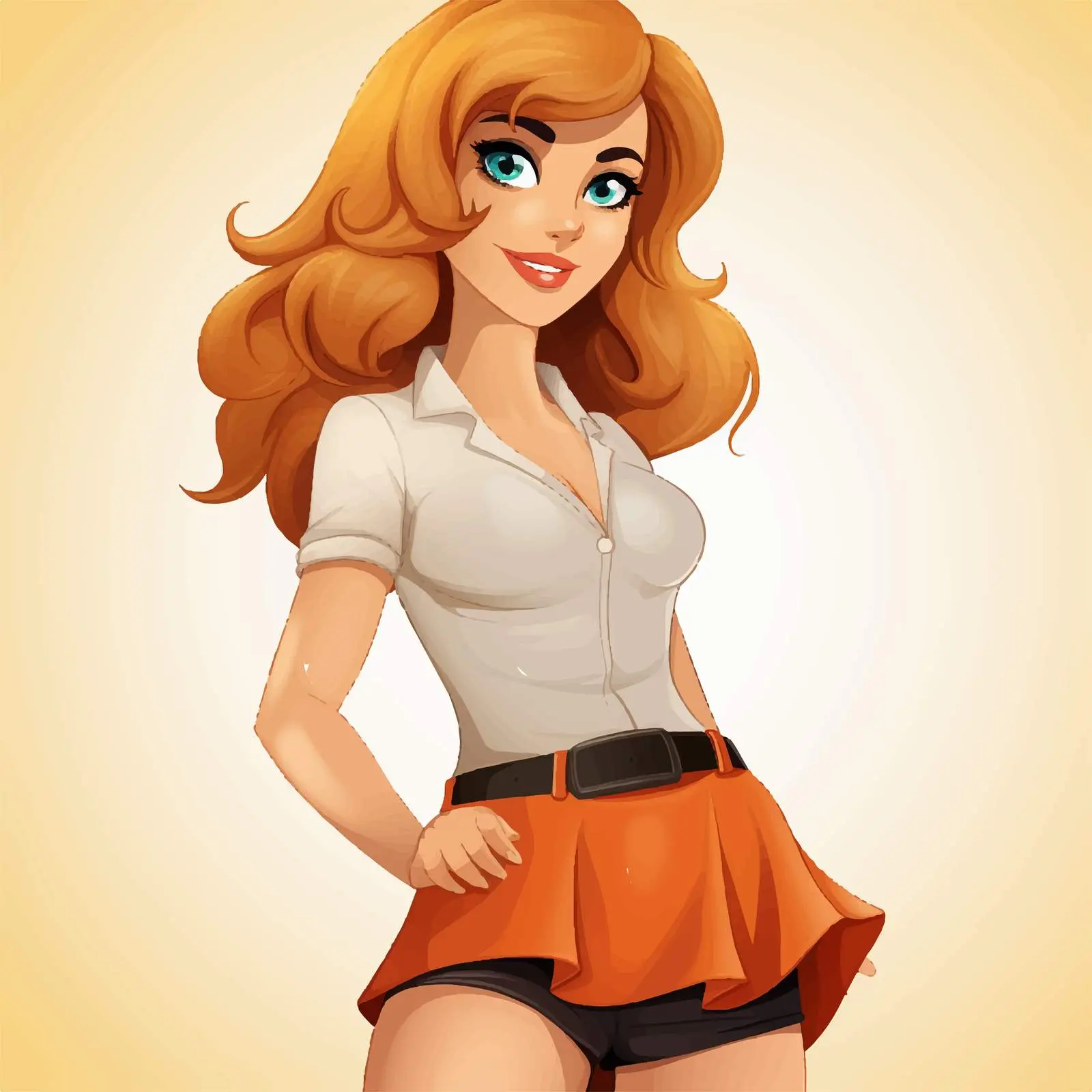 Cheerful Cartoon Woman Character Vector — free download from Dotvec